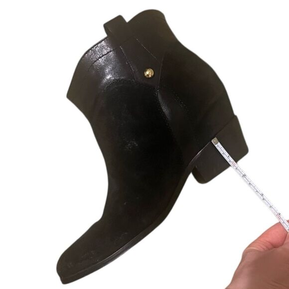 Ivanka Trump Black Leather & Suede Ankle Booties - Picture 16 of 16